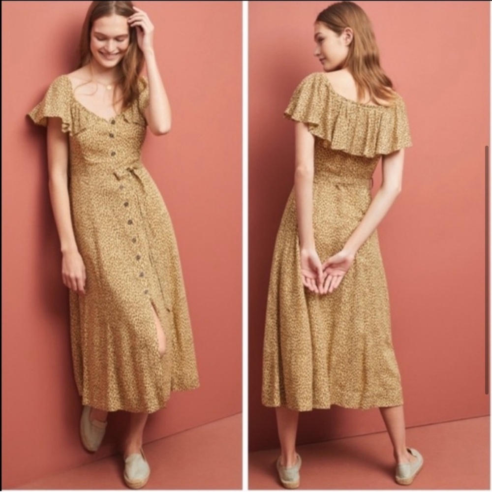 anthropologie animal print dress